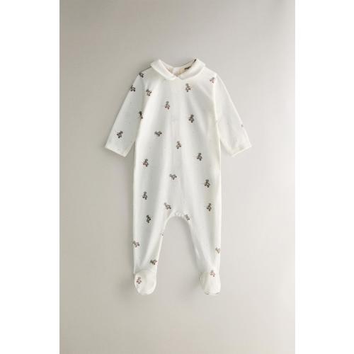 BABY'S DUCK FOOTED ROMPER - Oyster-white | ZARA United States