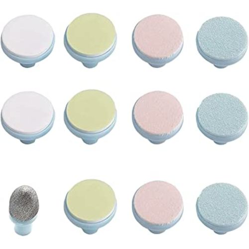 12 Pieces Baby Nail File Pads Trimmer Replacement Electric Grinding Heads for Standard Kid Suits to Newborn Infant Toddler blue Piece Set