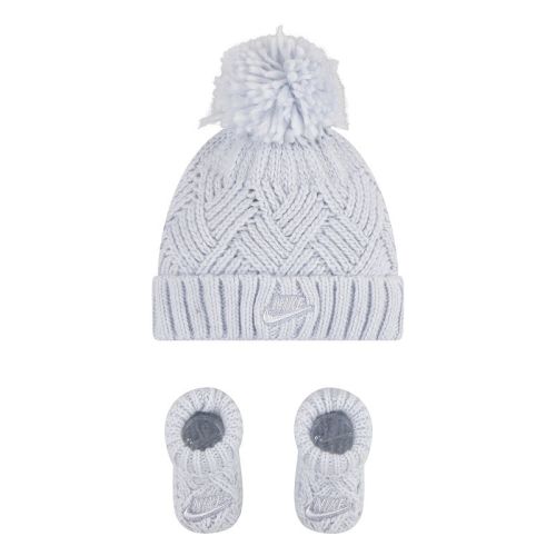 Newborn Baby Nike Cable Knit Hat & Booties Matching Set
