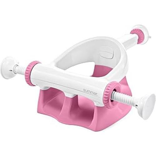 Summer My Bath Seat for Sit-Up Baby Bathing, Sure & Secure Suction Cups, ASTM Safety Tested & Approved, Backrest for Assisted Sitting, Easy Setup & Storage, Pink