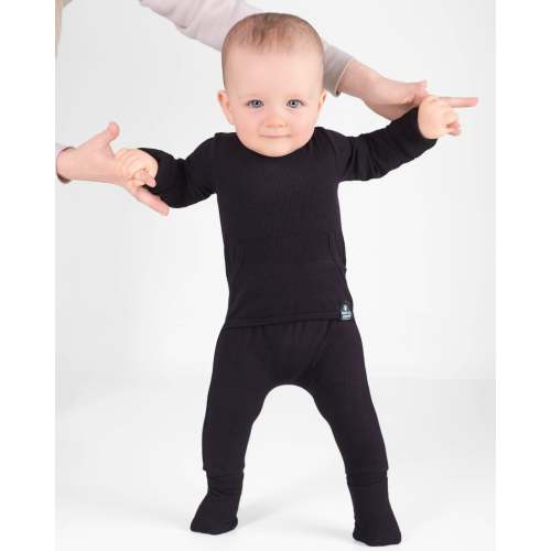 Front Opening Ready Set Romper® in Ribbed Essential Midnight