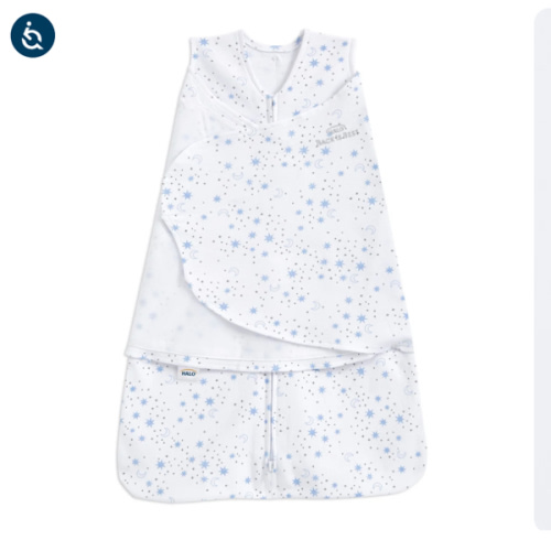 Cotton Swaddle Midnight Moons Blue S | HALO