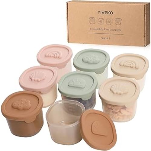 Baby Food Containers Silicone Baby Food Storage Containers for Infants and Toddlers Baby Food Jars Silicone Baby Food Container Freezer Safe Reusable Baby Food Containers with Lids 8PK