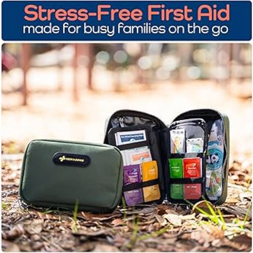 Amazon.com: KeepGoing Travel First Aid Kit for Kids – 130 Pc. for Car, Home, Purse, Diaper Bag & Backpack with Latex-Free Bandages - Mini First Aid Kit Travel Size TSA-Approved : Health & Household