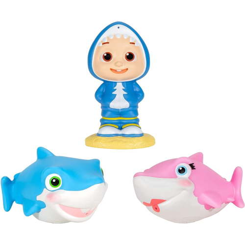 CoComelon Bath Squirters JJ and Sharks Boy Kids Toddler Bath Toys Size 4 inch Figures Set of 3