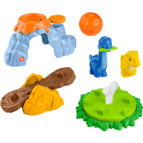 Fisher-Price Little People Spin & Play Dinosaur Playground Toddler Playset, 6 Pieces