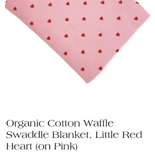 Organic Cotton Waffle Swaddle Blanket, Little Red Heart (on Pink) – SpearmintLOVE