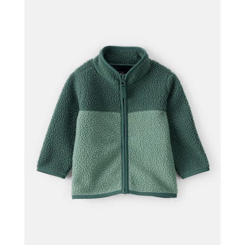Baby Boy Color Block Microfleece Zip-Up Jacket - Green - OshKosh | Carter's
