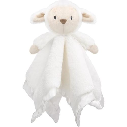 Baby Security Blanket for Boys Girls, Lovey Soft for Newborn Cute Lamb Snuggle Toy Plush Stuffed Animal, White 13.5 Inch