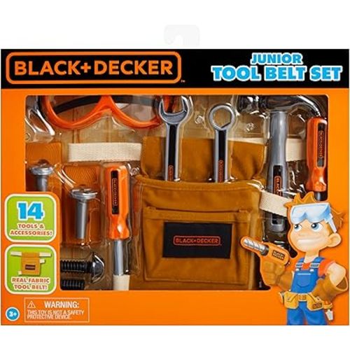 Black & Decker Junior 14 Piece Toy Tool Belt Set