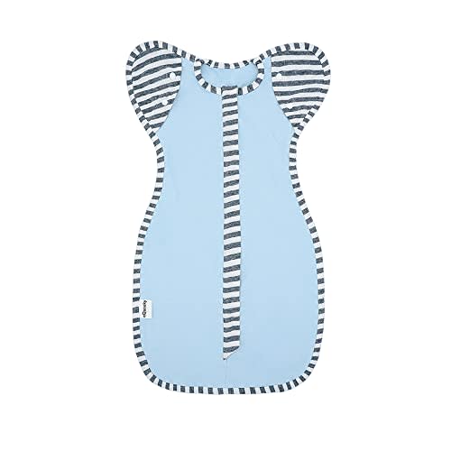 aQuooky Baby Blanket Sack with Arms Free Design,Transition to Arms Free Wearable for Newborn Girl and Boy, Large 6-9Months, Blue Color