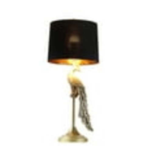 ORE International HBL2847 29 in. Modern Elegance Peacock on a Pedestal Polyresin Table Lamp, Gold