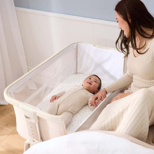 CoZee Breeze Lite Co-sleeping Bassinet in Whitewash Ash and Mushroom | iL Tutto