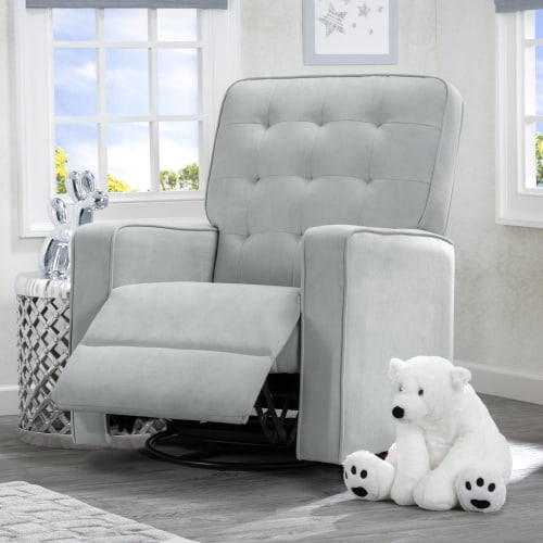 Free Shipping! Delta Children Graham Recliner Glider Swivel Chair - Stain-Resistant Fabric, Mist