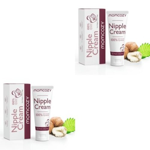 (2 pack) Momcozy 100% Natural Nipple Cream 1.41oz, Vegan Lanolin-Free Nipple Butter for Breastfeeding, Used with S12 Pro M5 Breast Pumps, Breastfeeding Essentials