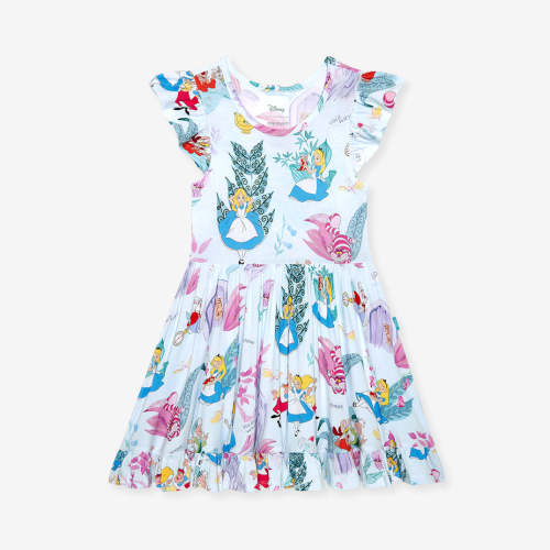 Alice Blue Cap Sleeve Girl Twirl Dress | Disney Adventures in Wonderland