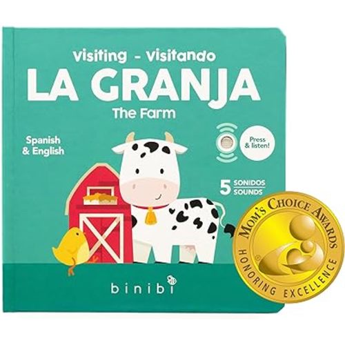 Amazon.com: Binibi Spanish Books for Babies & Toddlers 1-3 La Granja Interactive Bilingual Sound Book with Farm Animal Sounds | Bilingual Children's Book | Spanish Learning for Kids | Libro en español para bebés : Binibi: Toys & Games