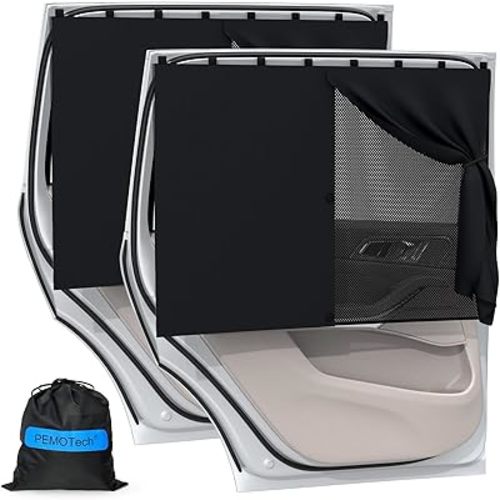 Car Window Shades with 8 Strong Magnets-26.8"x19.7" Dual Layer Car Rear/Side Window Sunshade for Baby - Full Blackout Semi-Transparent 2-in-1 Universal Auto Sun Shade for Kid & Pet Protection (2 Pack)