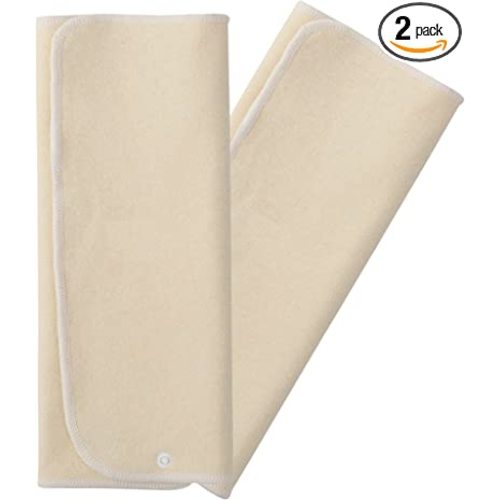 Hemp Prefold Inserts with Snap - 2 Layers - Reusable and Absorbent - 13" x 15" Perfect for Any Diaper- 2 Pack - Nora's Nursery