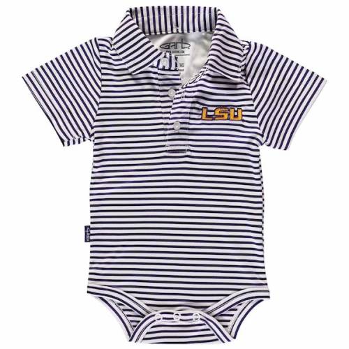 LSU Tigers Garb Infant Carson Striped Short Sleeve Bodysuit - Purple/White