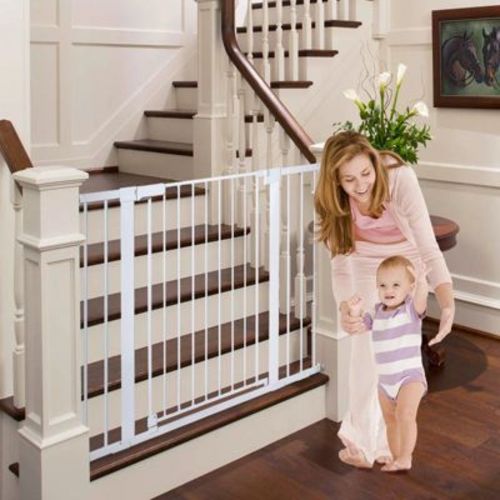 GOTGELIF Baby Safety Gate 36" Extra Tall 29.5-46" Wide Auto Close Pressure Mount Pet Gate White