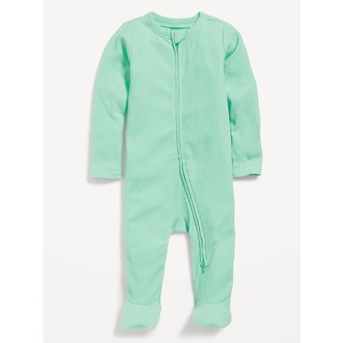 Ribbed 2-Way-Zip Sleep & Play Footed One-Piece for Baby
