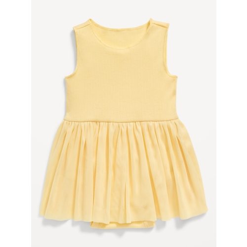 Sleeveless Rib-Knit Bodysuit Tutu Dress for Baby