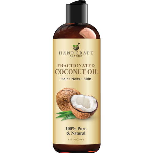 Handcraft Blends Fractionated Coconut Oil for Skin, Hair and Body, Premium Grade Carrier Oil, 8 oz