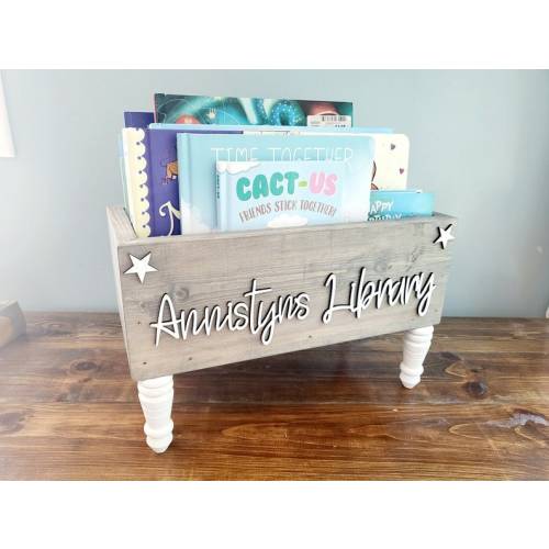 Personalized 3d Book Library box- Book Box - Book Storage - Kids books - Book caddy - Kids room storage