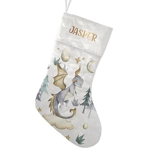 Cute Flying Baby Dragon Christmas Stockings Personalized Hanging Stocking Christmas Decor Family Xmas Holiday Party Gift Adult Christmas Socks