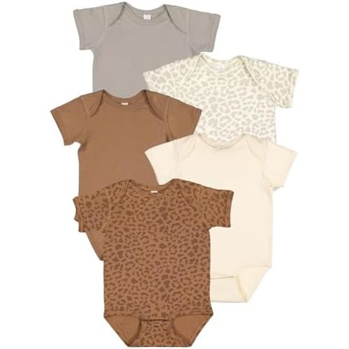 RABBIT SKINS Baby 5-Pack Soft Short Sleeve Bodysuit (4424K)