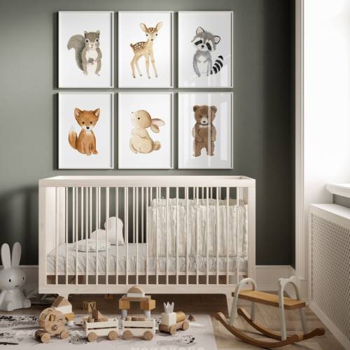 Woodland Nursery Decor, Woodland Animals Nursery, Nursery Prints, Nursery Wall Art, Woodland Prints, Nursery Decor, Forest Animals Nursery,