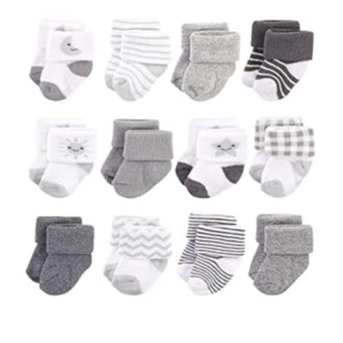 Hudson Baby Baby Girls' Cotton Rich Newborn and Terry Socks, Blue Gray Aztec, 0-6 Months : Amazon.com.au: Clothing, Shoes & Accessories
