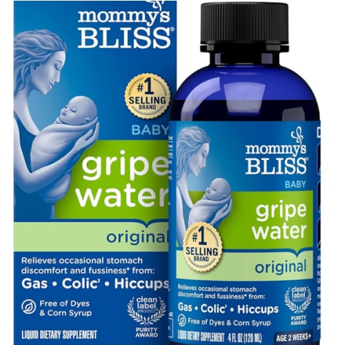 Mommy's Bliss Gripe Water Original, Infant Gas & Colic Relief, Gentle & Safe, 2 Weeks+, 4 Fl Oz (Pack of 1)