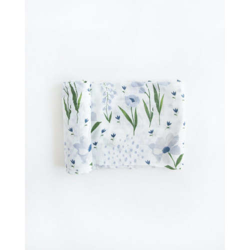 Deluxe Muslin Rayon From Bamboo Swaddle Baby Blanket - Blue Windflower– Little Unicorn USA