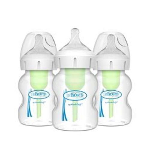 Dr. Brown's 5oz Anti-Colic Options+ Wide-Neck Baby Bottle with Level 1 Slow Flow Nipple - 3pk - 0m+