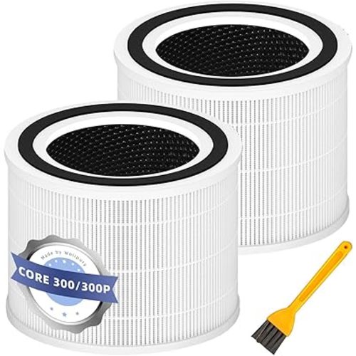 Core 300 Replacement Filter for LEVOIT Core 300-P Air Purifier, 3-in-1 H13 True HEPA Replacement Filter,Activated Carbon Filtration System,2 Pack