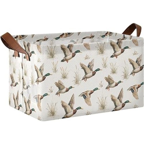 Mallard Ducks Reeds Storage Bins Basket Storage Basket Clothes Hamper Storage Cubes Bin Blanket Basket Laundry Hamper