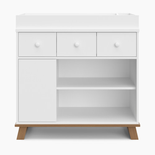 Storkcraft Modern Nursery Changing Table Dresser - White/Vintage Driftwood