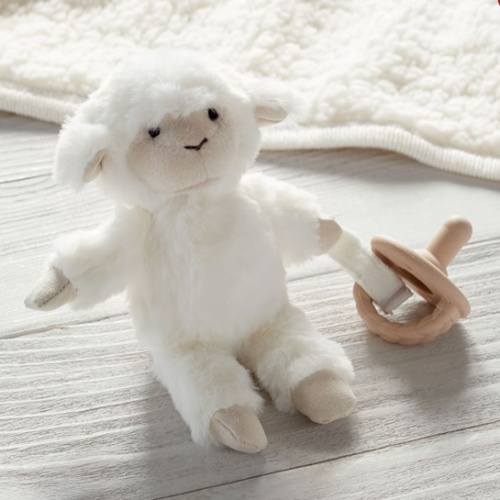 Lamb Critter Plush Pacifier Holder | Pottery Barn Kids
