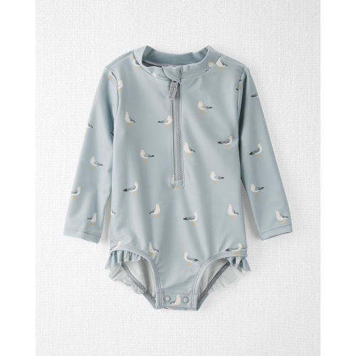 Seagull Print Baby Recycled 1-Piece Rashguard Swimsuit