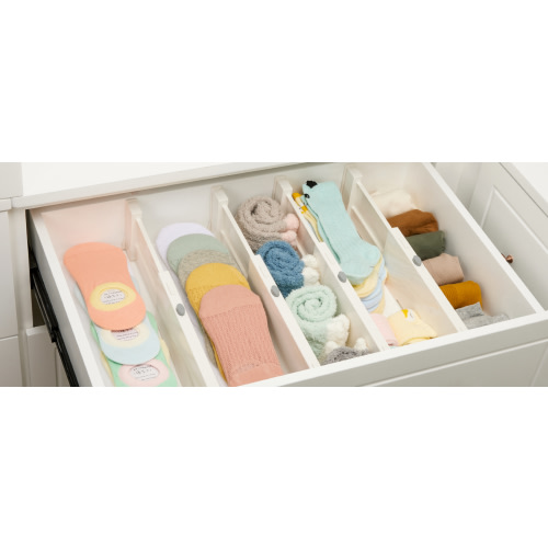 Vtopmart Drawer Dividers for Clothes 16 Pack, Adjustable 4" High Expandable from 11.6"-17" Dresser Drawer Organizer, Plastic Drawers Separators for Dresser, Baby Clothes, Kitchen and Office Storage