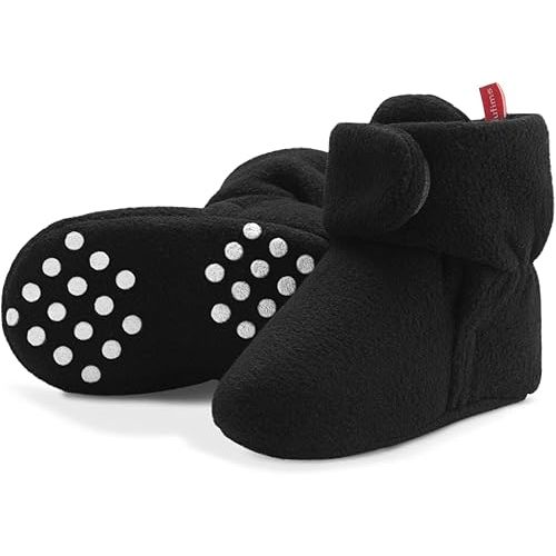 Baby Fleece Booties Newborn Unisex Booties Non-Slip Newborn Infant First Walkers Warm Shoes House Slippers for Baby Boys & Baby Girls Toddlers