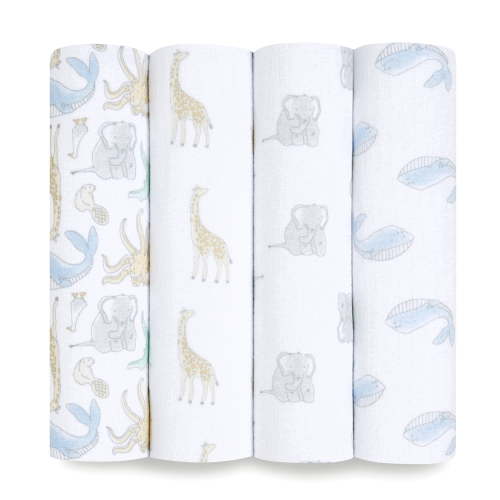 aden + anais, Baby Swaddle Blanket, 4 Pack, 44"x44" Muslin Cotton