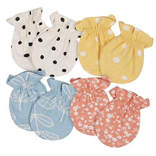 Gerber Baby Girls' 4-Pack Mittens