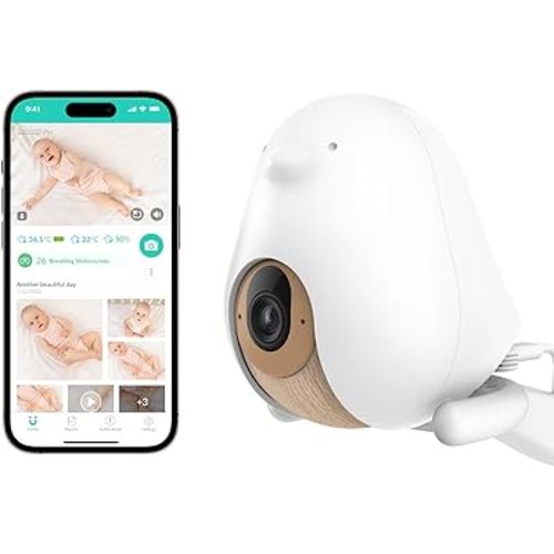 CuboAi Plus Smart Baby Monitor: Sleep Safety Alerts for Covered Face, Danger Zone & Sleep Analytics - 1080p HD Night Vision Camera, 2 Way Audio, Cry & Temperature Detection (Incl. 3 Stand Options)