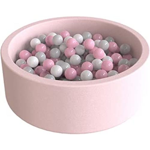 Wonder Space Deluxe Kids Round Ball Pit, Premium Handmade Kiddie Balls Pool, Soft Indoor Outdoor Nursery Baby Playpen, Ideal Gift Play Toy for Children Toddler Infant Boys and Girls (Light Pink)