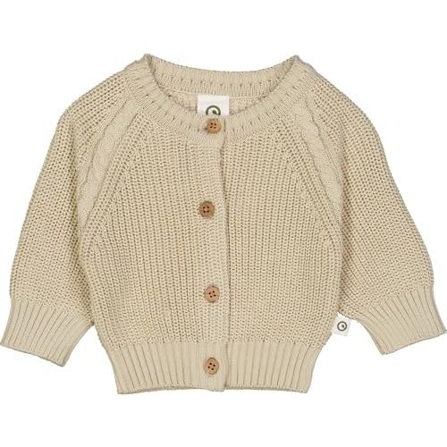 Organic Cotton Chunky Knit Baby Cardigan with Button Closure – Soft, Cozy, and Machine Washable Sweater