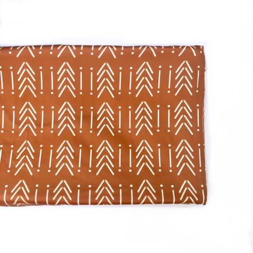 Crib Sheet - SICKLE MUDCLOTH COPPER- boy Crib Sheet- boy Changing Pad- boho Crib Sheet- boho bedding- mudcloth- rust