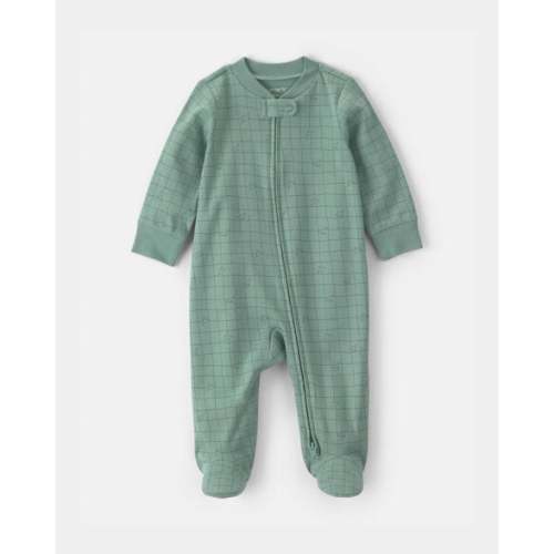 Baby Boy Dinosaur 100% Cotton 2-Way Zip Sleep & Play Pajamas - Green | Carter's